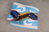 Air Jordan 1 Retro High White Blue Basketball Shoes Unisex Sneakers