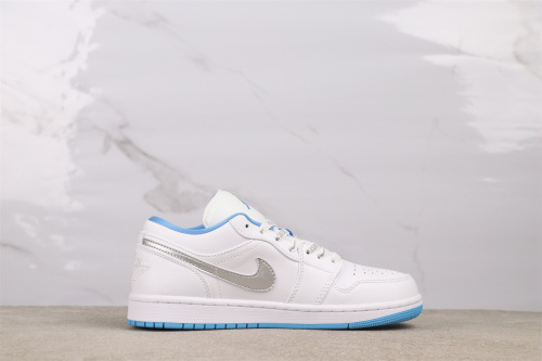 Air Jordan 1 Low Retro White Blue Basketball Shoes Unisex Sneakers