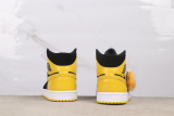 Air Jordan 1 Mid  New Love  Retro Yellow Basketball Shoes Unisex Sneakers