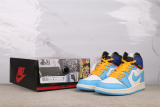Air Jordan 1 Retro High White Blue Basketball Shoes Unisex Sneakers