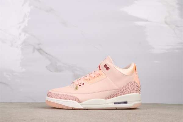 Air Jordan 3  Valentine's Day  Retro Mid Pink Basketball Shoes Unisex Sneaker