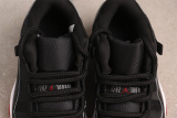 Air Jordan 11 Low  Bred  Retro Black Red Basketball Shoes Unisex Sneaker