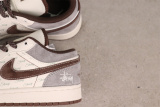 Stussy x Air Jordan 1 Retro Brown Basketball Shoes Unisex Sneakers