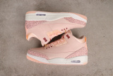 Air Jordan 3  Valentine's Day  Retro Mid Pink Basketball Shoes Unisex Sneaker