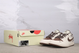 Stussy x Air Jordan 1 Retro Brown Basketball Shoes Unisex Sneakers
