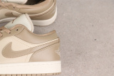 Air Jordan 1 Low Retro Light Brown Basketball Shoes Unisex Sneakers