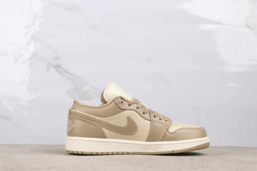 Air Jordan 1 Low Retro Light Brown Basketball Shoes Unisex Sneakers