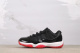 Air Jordan 11 Low  Bred  Retro Black Red Basketball Shoes Unisex Sneaker