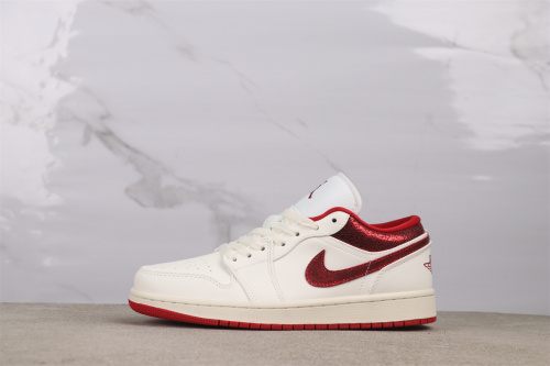 Air Jordan 1 Low Retro White Red Basketball Shoes Unisex Sneakers