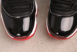 Air Jordan 11 Low  Bred  Retro Black Red Basketball Shoes Unisex Sneaker