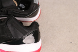 Air Jordan 11 Low  Bred  Retro Black Red Basketball Shoes Unisex Sneaker