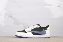 Travis Scott x Air Jordan 1 Low Retro Black Deep Blue Basketball Shoes Unisex Sneaker