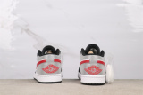 Air Jordan 1 Retro Low Black Grey Red Hook Basketball Shoes Couple Sneaker
