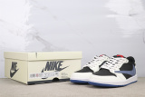 Travis Scott x Air Jordan 1 Low Retro Black Deep Blue Basketball Shoes Unisex Sneaker