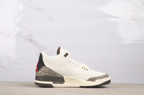 Air Jordan 3 Retro Hide And Sneak Retro White Brown Inverted Hook Basketball Shoes Unisex Sneaker
