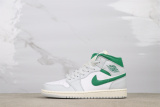 Air Jordan 1 Retro Mid Grey Green Basketball Shoes Unisex Sneaker