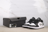 Air Jordan 1 Low Retro Black Silver Basketball Shoes Unisex Sneaker