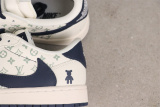 Travis Scott x Louis Vuitton x Air Jordan 1 Retro Violent Bear Beige Basketball Shoes Unisex Sneaker