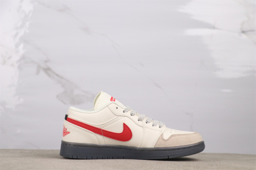 Supreme x Air Jordan 1 Low Retro Basketball Shoes Unisex Sneaker