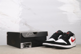 Air Jordan 1 Retro Low Black Grey Red Hook Basketball Shoes Couple Sneaker