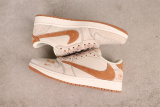 Travis Scott x Balenciaga x Air Jordan 1 Low Retro Deep Brown Basketball Shoes Couple Sneaker