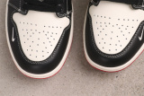 Supreme x Air Jordan 1 Low Retro Beige Black Red Basketball Shoes Couple Sneaker