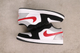 Air Jordan 1 Retro Low Black Grey Red Hook Basketball Shoes Couple Sneaker