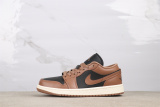 Air Jordan 1 Low Retro Black Brown Basketball Shoes Unisex Sneaker