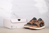 Air Jordan 1 Low Retro Black Brown Basketball Shoes Unisex Sneaker