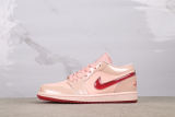 Air Jordan 1 Low Valentine's Day Retro Pink Basketball Shoes Women Sneaker