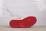 Supreme x Air Jordan 1 Low Retro Beige Black Red Basketball Shoes Couple Sneaker