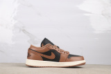 Air Jordan 1 Low Retro Black Brown Basketball Shoes Unisex Sneaker