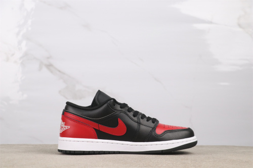 Air Jordan 1 Low Retro Black Red Basketball Shoes Men Sneaker