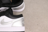 Air Jordan 1 Low Retro Black Silver Basketball Shoes Unisex Sneaker