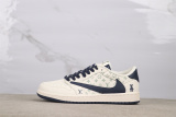 Travis Scott x Louis Vuitton x Air Jordan 1 Retro Violent Bear Beige Basketball Shoes Unisex Sneaker