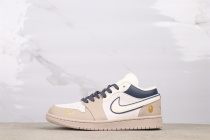 Bape x Air Jordan 1 Retro Low Light Brown Basketball Shoes Unisex Sneaker