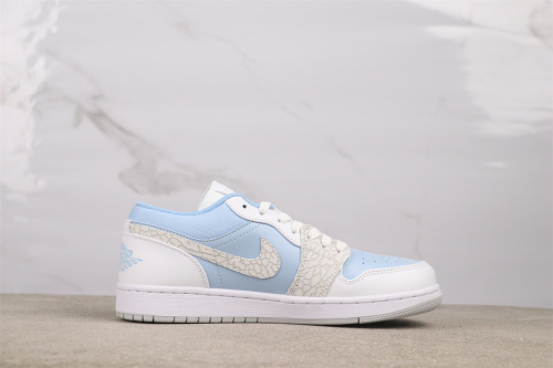 Air Jordan 1 Low Retro Light Blue Burst Hook Basketball Shoes Unisex Sneaker
