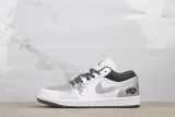 Air Jordan 1 Low Retro Silver Scale Basketball Shoes Men Sneaker