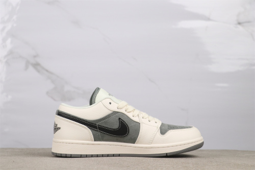 The North Face x Air Jordan 1 Low Retro Beige Gray Basketball Shoes Unisex Sneaker
