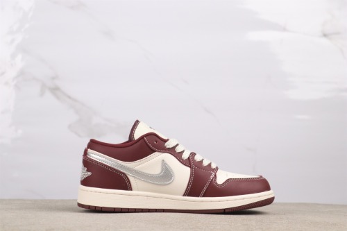 The North Face x Air Jordan 1 Low Retro Wine Red Basketball Shoes Unisex Sneaker