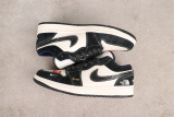 The North Face x Air Jordan 1 Low Retro Black White Basketball Shoes Unisex Sneaker