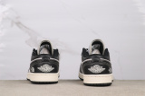 The North Face x Air Jordan 1 Low Retro Black White Basketball Shoes Unisex Sneaker