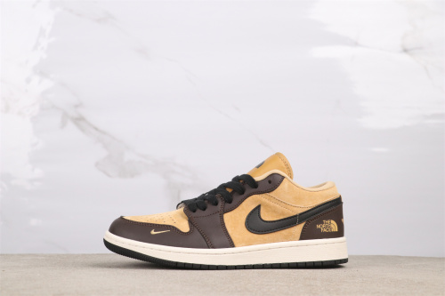 The North Face x Air Jordan 1 Retro Low Brown Basketball Shoes Unisex Sneaker