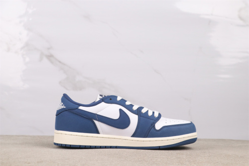 Air Jordan 1 Low SE Retro White and Blue Basketball Shoes Unisex Sneaker