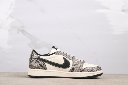 Air Jordan 1 Low Retro Serpentine Pattern Basketball Shoes Unisex Sneaker