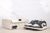 The North Face x Air Jordan 1 Low Retro Black White Basketball Shoes Unisex Sneaker