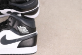 Air Jordan 1 Mid  Off Noir Toe  Retro Black White Basketball Shoes Unisex Sneaker