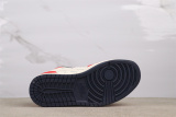 Supreme x Air Jordan 1 Low Retro White Red Basketball Shoes Unisex Sneaker
