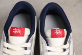 Travis Scott x Stussy x Air Jordan 1 Retro Low White Blue Basketball Shoes Unisex Sneakers