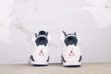 Air Jordan 6  Paris Olympics  Retro High White Deep Blue Basketball Shoes Men Sneaker
